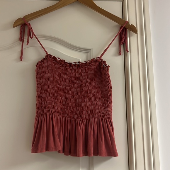 Dry Goods Pink Scrunch Top with Ruffle and Bow Sleeves - Picture 4 of 4